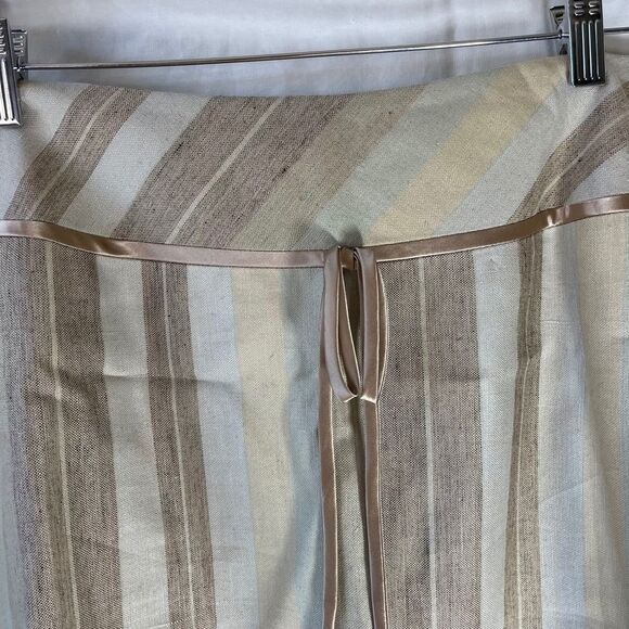 Lafayette 148 Heather Neutrals Brown Linen/Silk Striped A-Line Skirt Sz 10 - Picture 6 of 6